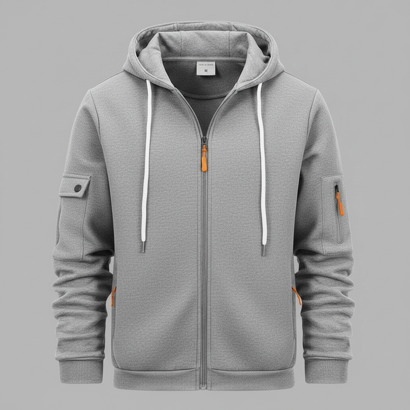 Men's Utility Zip-Up Hoodie | Casual Sweatshirt