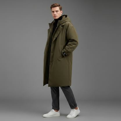 Men's Waterproof Puffer Trench Coat | Men's Winter Coat