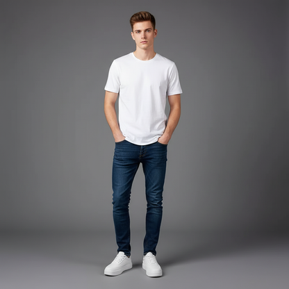 Men's White Lace-Up Sneakers | Casual Trainers